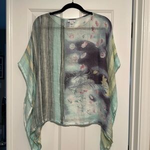 J. Jill Pastel Striped Floral Tunic